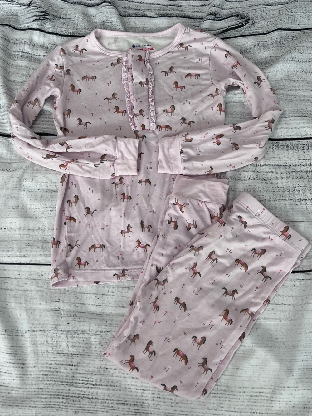 Magnetic Me Pink Horse Print Pajama Set Size 4T